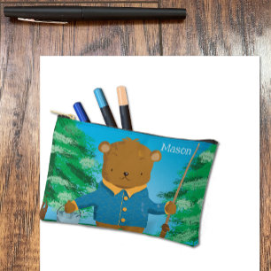 Niedlicher Cartoon Brauner Bär Kid Pencil Poul Zubehörtasche