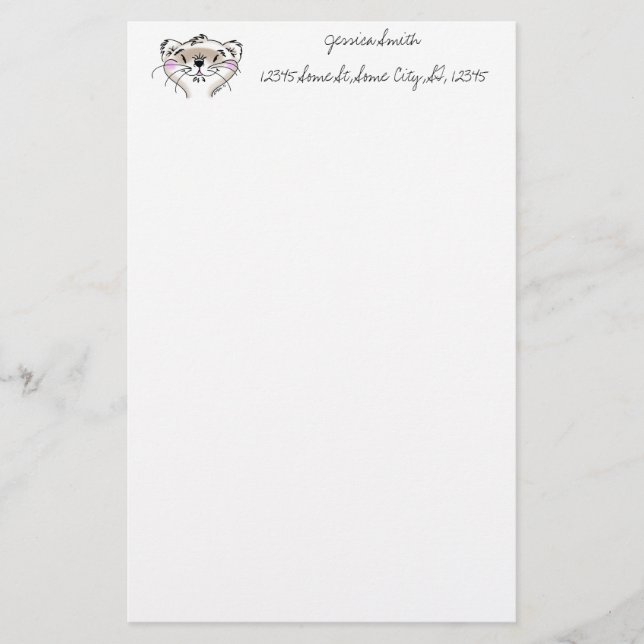 Niedlicher Cartoon Briefpapier (Vorderseite)