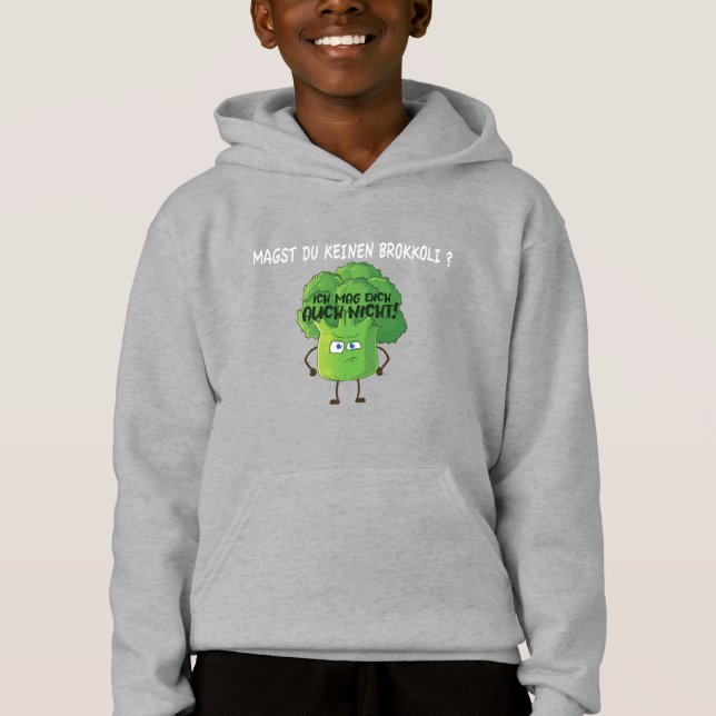 Niedlicher Cartoon Broccoli Sie mögen kein Broccol Hoodie (Vorderseite)