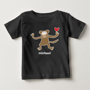 Niedlicher Cartoon Brown Monkey Fun Kid's T - Shir Baby T-shirt