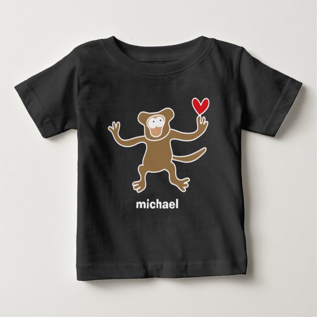 Niedlicher Cartoon Brown Monkey Fun Kid's T - Shir Baby T-shirt (Vorderseite)