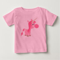 Niedlicher Cartoon Bubble Gum Unicorn Baby T - Shi