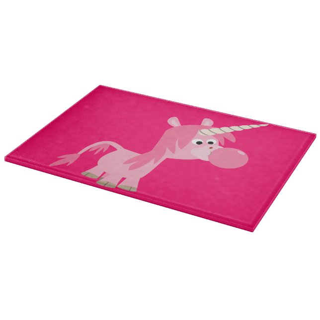 Niedlicher Cartoon Bubble Gum Unicorn Cutting Boar Schneidebrett (Ecke)