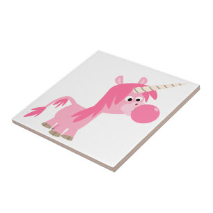 Niedlicher Cartoon Bubble Gum Unicorn Tile Fliese