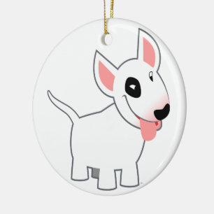 Niedlicher Cartoon Bull Terrier Keramikornament