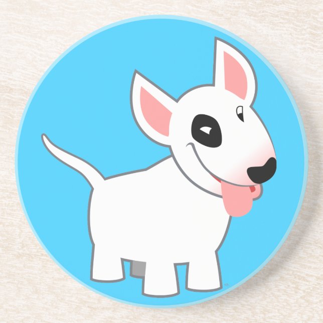 Niedlicher Cartoon Bull Terrier Untersetzer (Vorne)