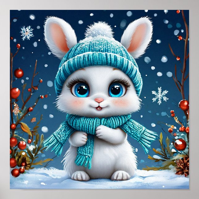 Niedlicher Cartoon Bunny Poster (Vorne)