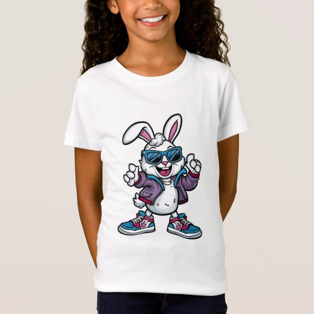 Niedlicher Cartoon Bunny Rabbit T-Shirt für Tierfr (Vorderseite)