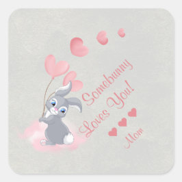 Niedlicher Cartoon Bunny Valentine Aufkleber