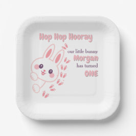 Niedlicher Cartoon Bunny Winning One Girls 1. Gebu Pappteller