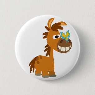 Niedlicher Cartoon Butterfly Pony Button Abzeichen