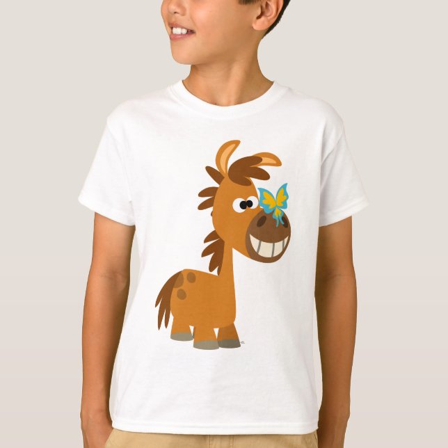 Niedlicher Cartoon Butterfly Pony Children T - Shi T-Shirt (Vorderseite)