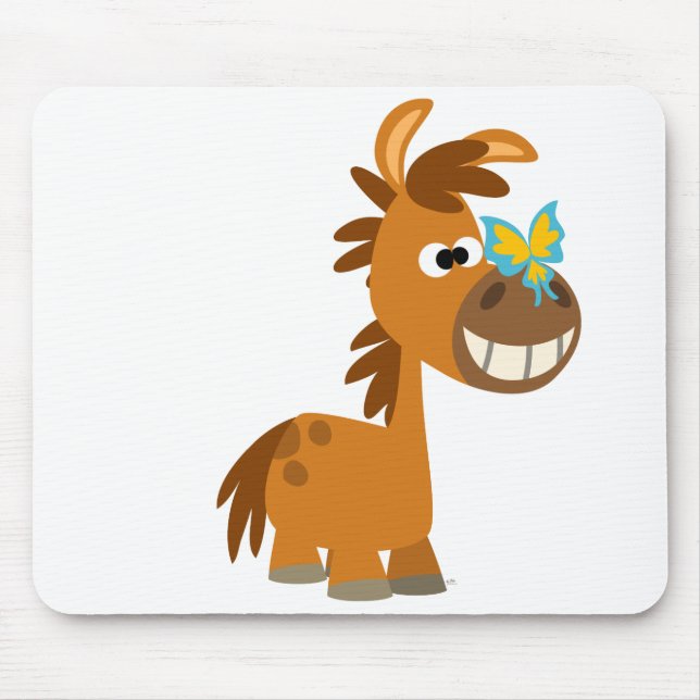Niedlicher Cartoon Butterfly Pony Mousepad (Vorne)