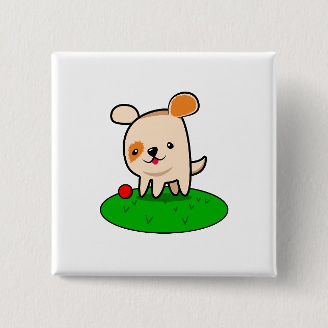 Niedlicher Cartoon Button (Vorderseite)