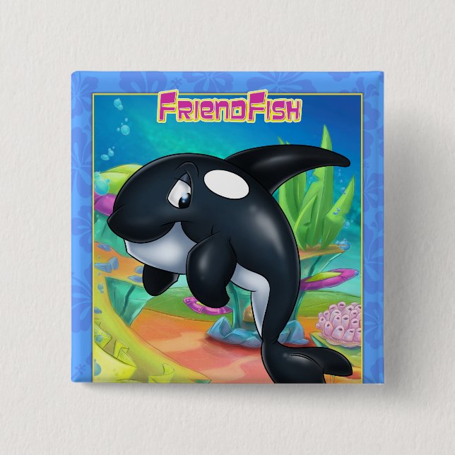 niedlicher Cartoon Button (Vorderseite)