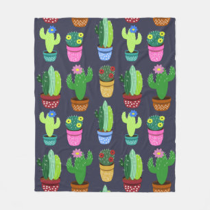 Niedlicher Cartoon Cactus Pattern Fleecedecke