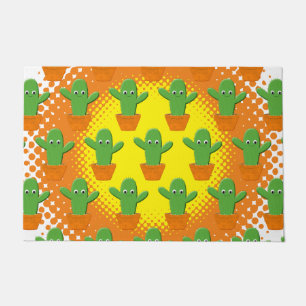 Niedlicher Cartoon Cactus Pattern Fußmatte