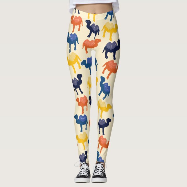 Niedlicher Cartoon Camels Muster Leggings (Vorderseite)