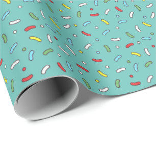 Niedlicher Cartoon Candy Sprinkles Aquamarin Geschenkpapier