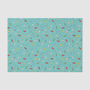 Niedlicher Cartoon Candy Sprinkles Blau Seidenpapier