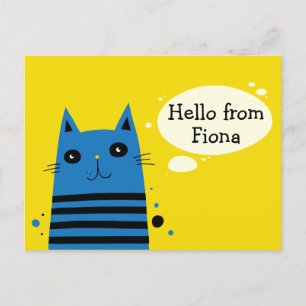 Niedlicher Cartoon Cat Custom Message Personalisie Postkarte