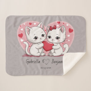 Niedlicher Cartoon Cat Lovers Herzlich Willkommen Sherpadecke