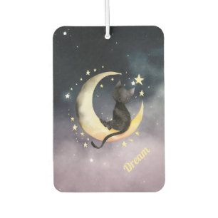 Niedlicher Cartoon Cat on Moon Autolufterfrischer
