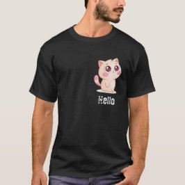 Niedlicher Cartoon Cat Sprichwort Hallo T-Shirt