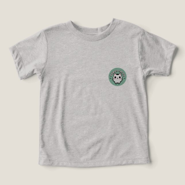 Niedlicher Cartoon Cat T - Shirt (Design Vorderseite)