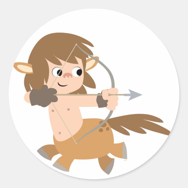 Niedlicher Cartoon Centaur Sagittarius Baby Appare Runder Aufkleber (Vorderseite)