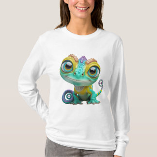 Niedlicher Cartoon Chameleon mit großen Augen | Co T-Shirt