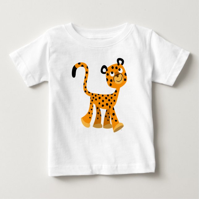 Niedlicher Cartoon Cheetah Baby T - Shirt (Vorderseite)