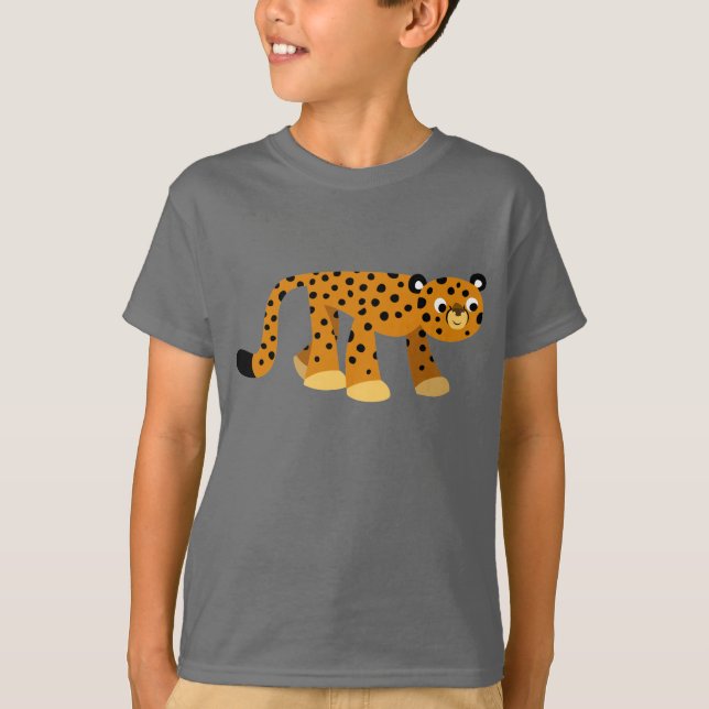 Niedlicher Cartoon Cheetah Children T - Shirt (Vorderseite)