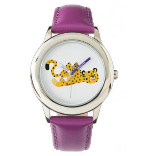 Niedlicher Cartoon Cheetah Watch Armbanduhr