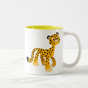 Niedlicher Cartoon Cheetah Zweifarbige Tasse