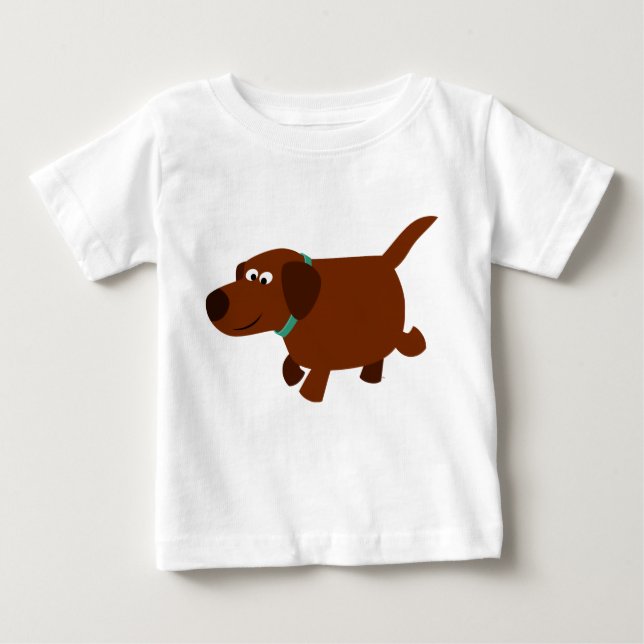 Niedlicher Cartoon Chocolate Labrador Baby T - Shi Baby T-shirt (Vorderseite)