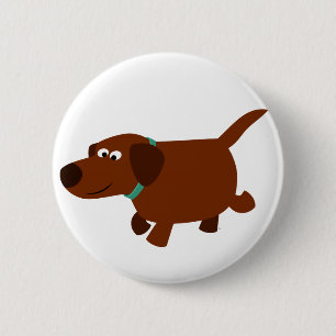 Niedlicher Cartoon Chocolate Labrador Button Abzei