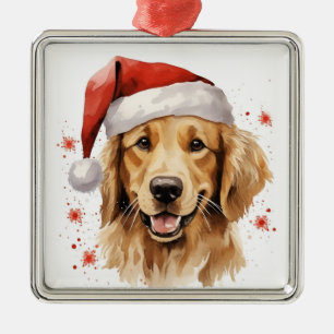 NIEDLICHER CARTOON CHRISTMAS GOLDEN RETRIEVER HUND ORNAMENT AUS METALL