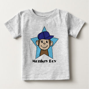 Niedlicher Cartoon Clip Art Happy Monkey in Star w Baby T-shirt