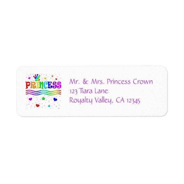 Niedlicher Cartoon Clip Art Rainbow Princess Tiara (Vorne)