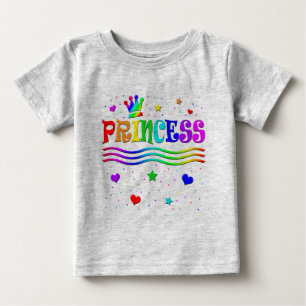 Niedlicher Cartoon Clip Art Rainbow Princess Tiara Baby T-shirt