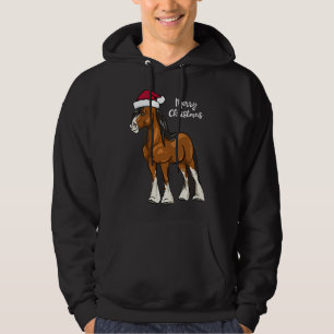 Niedlicher Cartoon Clydesdale Entwurf Weihnachten Hoodie