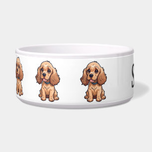 Niedlicher Cartoon Cocker Spaniel Puppy personaliz Napf