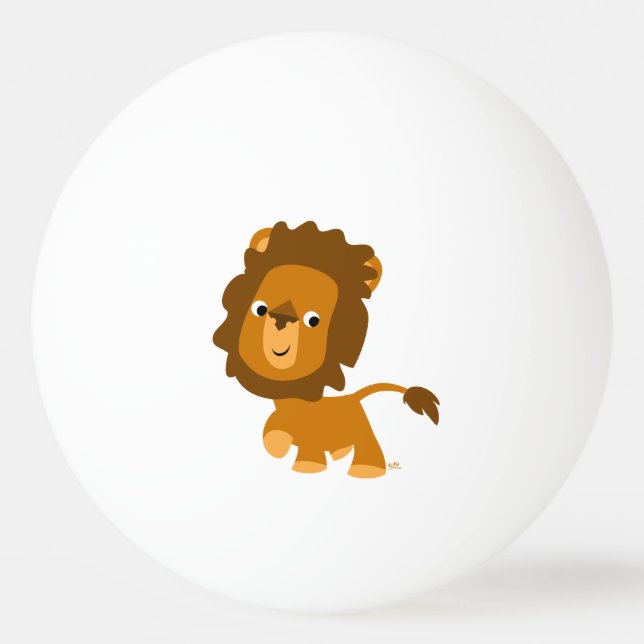 Niedlicher Cartoon Content Lion Pong Ball Tischtennisball (Vorderseite)