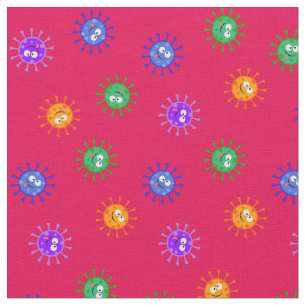 Niedlicher Cartoon Corona Virus Covid 19 Viren Pin Stoff