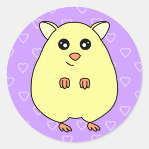 Niedlicher Cartoon Creme Hamster Lila Stickers
