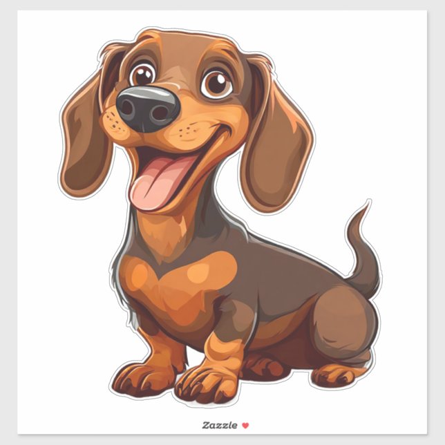 Niedlicher Cartoon Dackel Hund Aufkleber (Blatt)