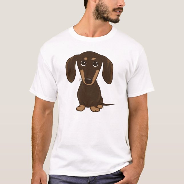 Niedlicher Cartoon-Dackel-Hund der T-Shirt (Vorderseite)
