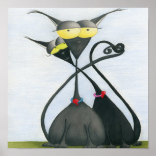 Niedlicher Cartoon der Katze Poster