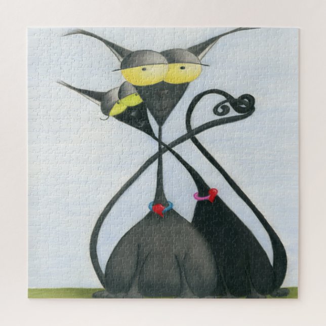 Niedlicher Cartoon der Katze Puzzle (Vertikal)